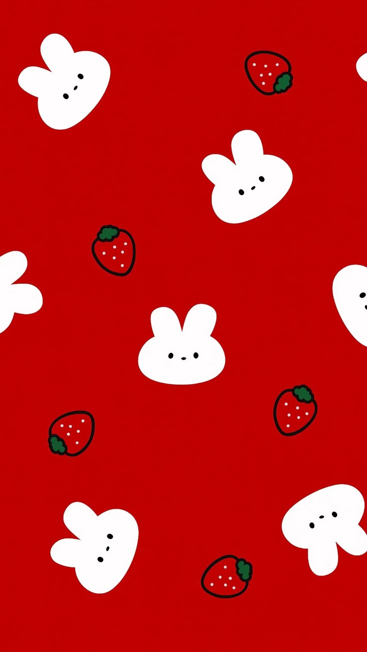 Red Whimsical Bunnies